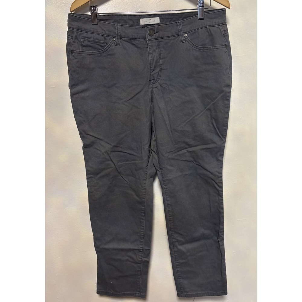 New Directions Jeans 14R Womens Regular Size Gray‎ Denim Straight Leg